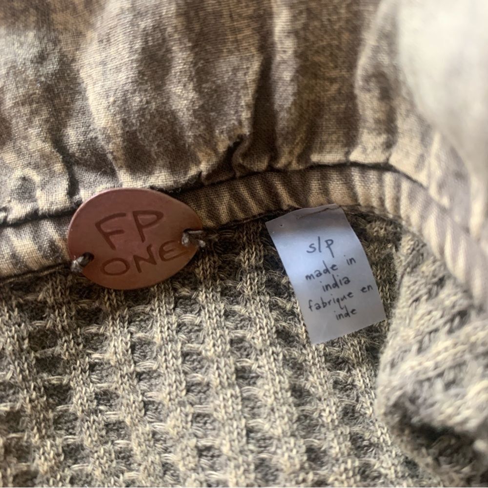 FP Free People Scout Jacket Waffle Knit Oversized Layering Shirt Green Small - Picture 15 of 16